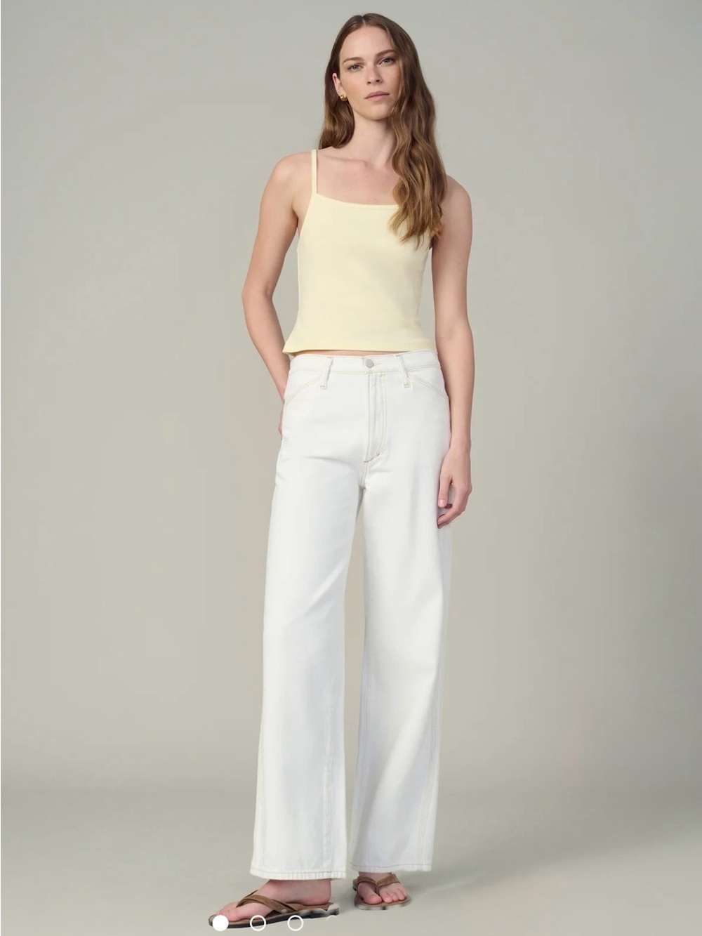 Joe's Jeans NEW Off White The Baggy Carpenter Wide Leg Denim in Milk Size 27